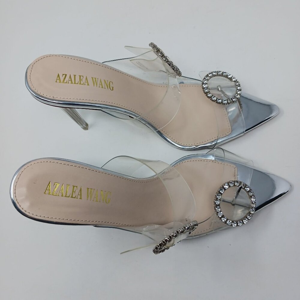 Azalea Wang Darby Clear Pointed Toe Heels With Rh… - image 8